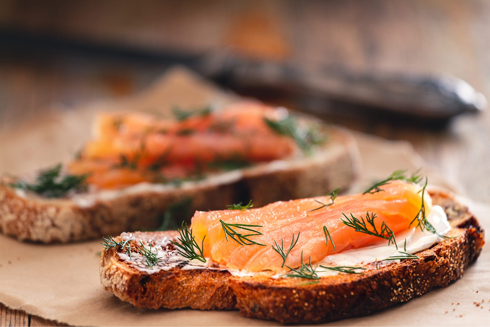 Salmon on bread