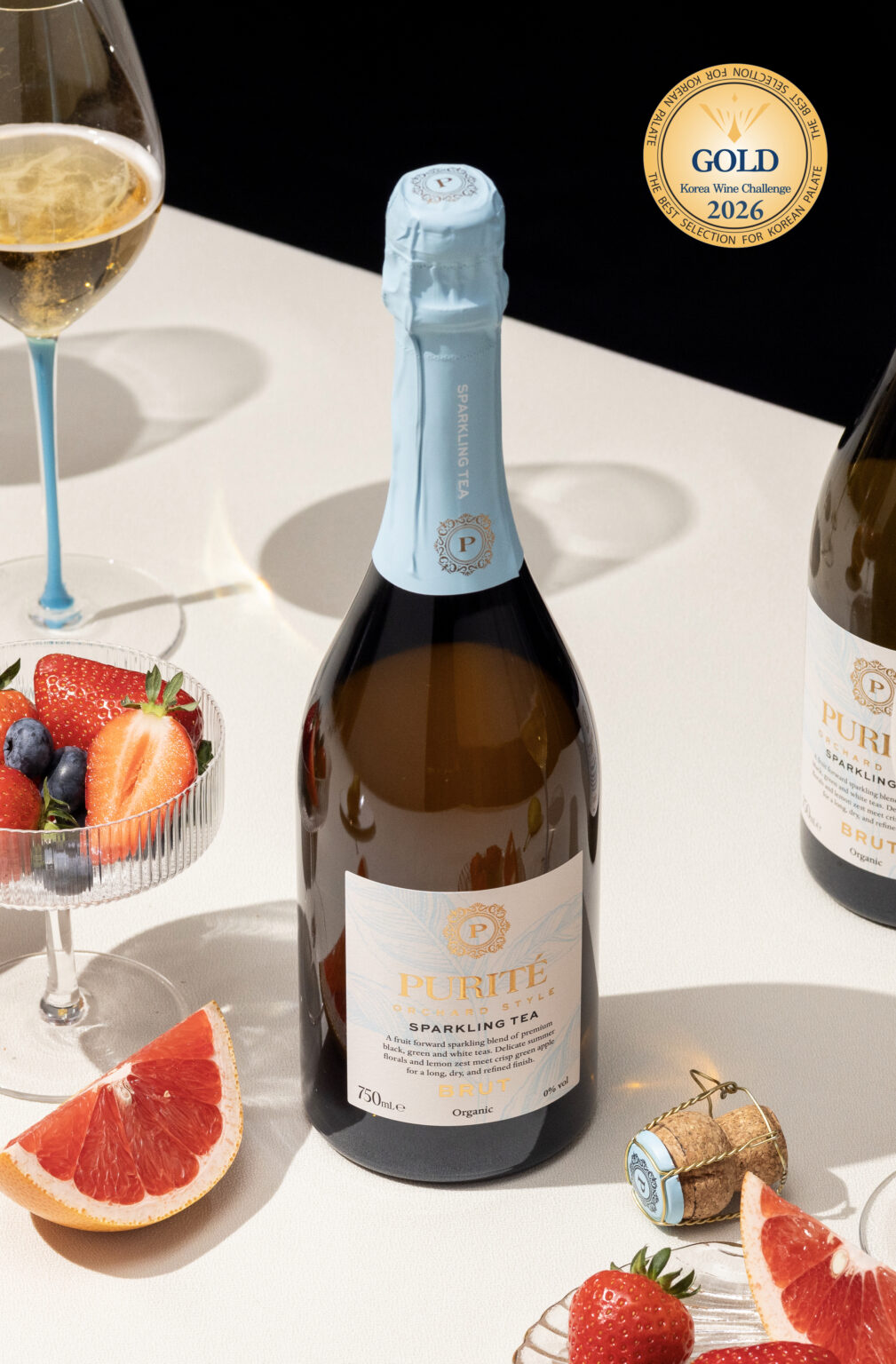 Purité Orchard sparkling tea with KWC 2026 Gold award